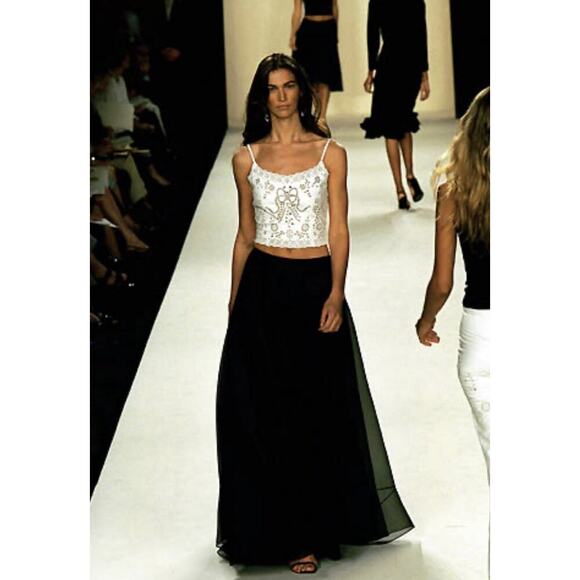 Ralph Lauren Collection Leather Corset Eyelet Crop Top Cami Vintage 2000 Runway - Picture 4 of 16